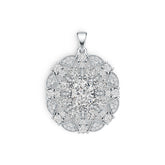 14K Gold Semi Mount Pendant Setting Cushion CU 10X8mm Diamond Accent DHJ