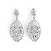 Sterling Silver Semi Mount Earrings Setting Marquise MQ 6X3mm OV 4X3mm DHJ