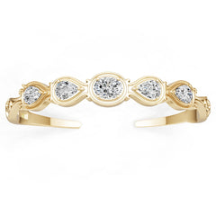 14K Gold Semi Mount Bracelet Setting Round Ro 5x7mm Diamond Accent Syz Jewelry