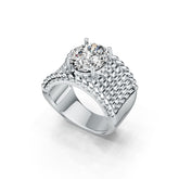14K Gold Semi Mount Ring Setting Oval OV 12X10mm Solitaire Woven Band DHJ