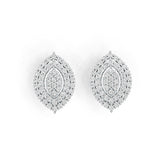 10K Gold Cluster Stud Earrings with or Moissanite Moissanite Accent DHJ