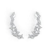 18K Gold Semi Mount Earrings Setting Marquise MQ 6X3mm MQ 5X2.5mm SQ 3X3mm Diamond Accent DHJ
