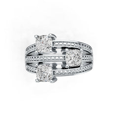 Sterling Silver Semi Mount Ring Setting Cushion CU 5X5mm DHJ