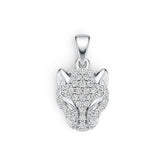 18K Gold Pendant with or Moissanite Panther Head Theme Diamond Accent DHJ