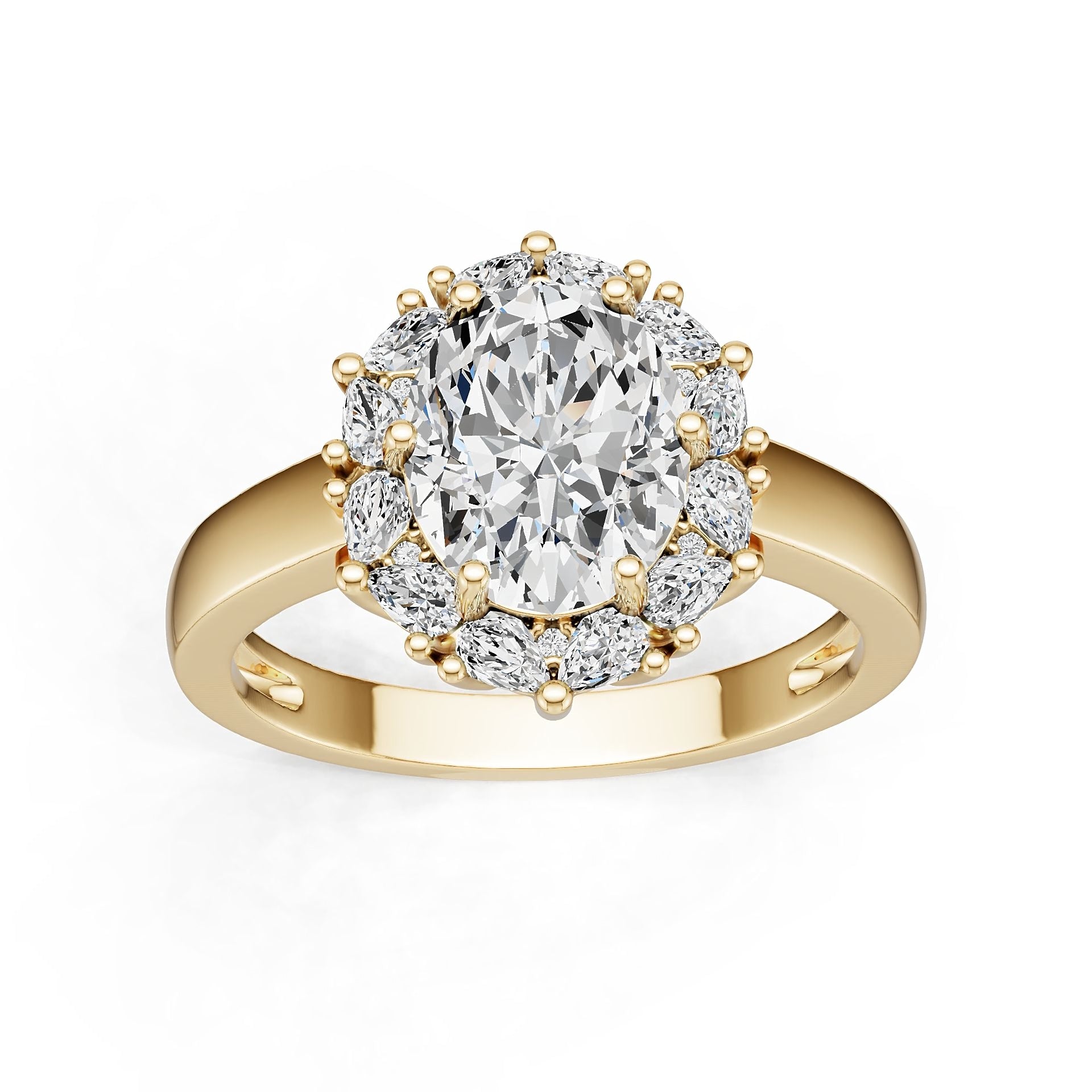 Platinum Semi Mount Ring Setting Oval Ov 10x8mm Diamond Accent Syz Jewelry
