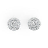 Sterling Silver Earrings Round Cluster Earrings Stud DHJ