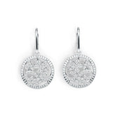 Sterling Silver Floral Filigree Earrings with White Topaz or Moissanite DHJ