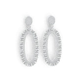 10K Gold Semi Mount Earrings Setting Oval OV 4X3mm Moissanite Accent DHJ