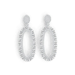 10K Gold Semi Mount Earrings Setting Oval OV 4X3mm Moissanite Accent DHJ