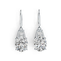Platinum Semi Mount Earrings Setting Oval OV 11X9mm Diamond Accent DHJ