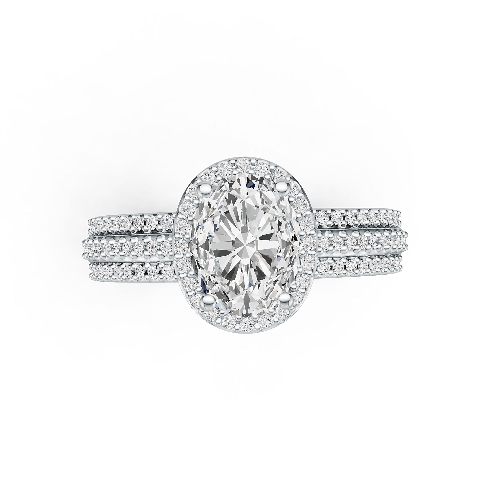 Sterling Silver Semi Mount Ring Setting Oval OV 9X7mm with White Topaz Accent DHJ