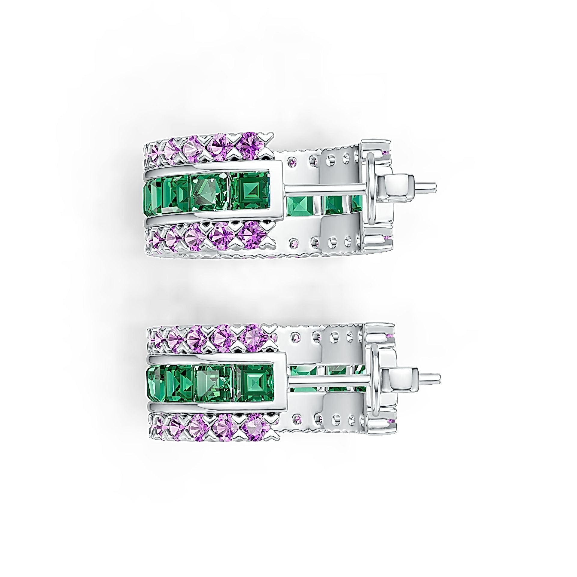 Sterling Silver Semi Mount Earrings Setting Princess SQ 3X3mm DHJ