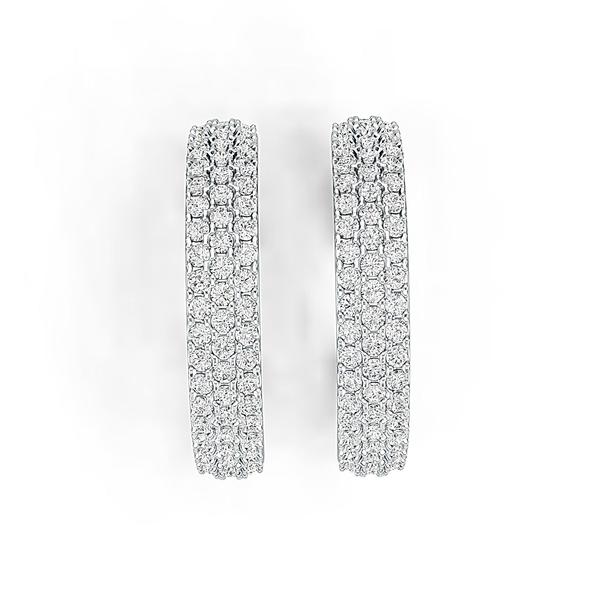 Sterling Silver Earrings Ear Cuffs with White Topaz or Moissanite DHJ