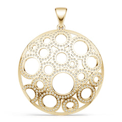 14K Gold Semi Mount Pendant Setting Round Ro 6x6mm Diamond Accent Syz Jewelry