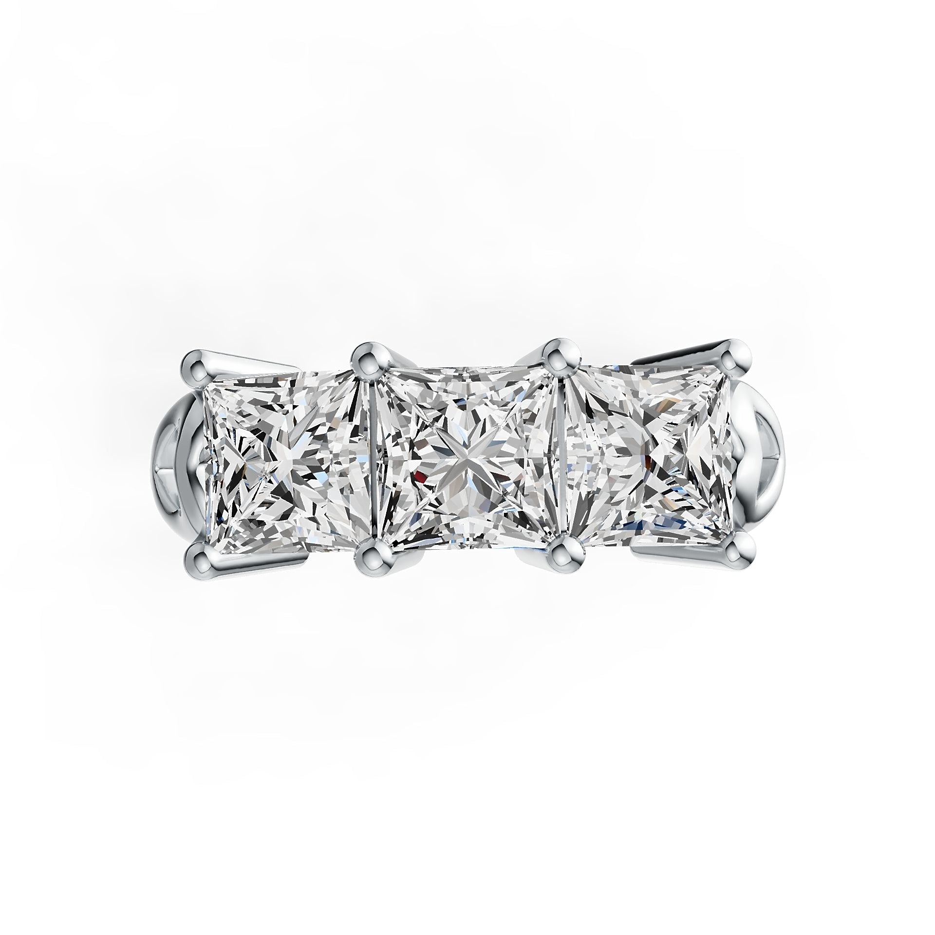 Sterling Silver Semi Mount Ring Setting Princess SQ 5.5X5.5mm DHJ