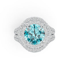 Sterling Silver Semi Mount Ring Setting Round RD 10x10mm White Topaz DHJ