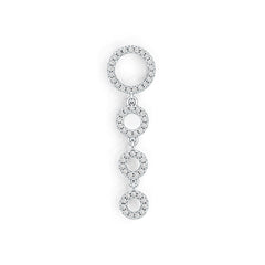 18K Gold Four Open Circle Pendant with or Moissanite Diamond Accent DHJ