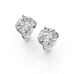 18K Gold Semi Mount Earrings Setting Round RD 8x8mm DHJ