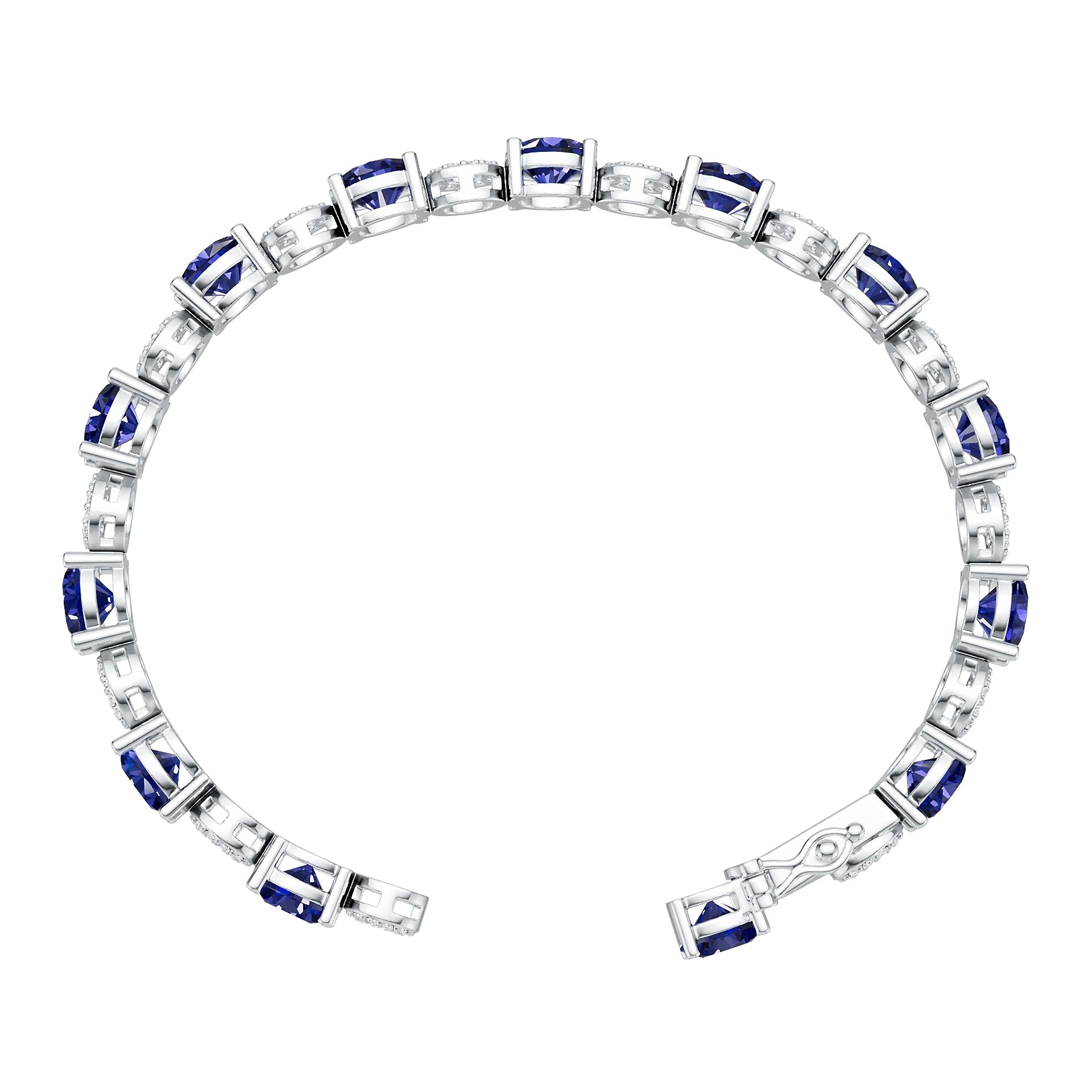 Sterling Silver Semi Mount Bracelet Setting Round RD 7x7mm DHJ