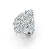 14K Gold Semi Mount Ring Setting Oval OV 5X4mm with White Topaz Diamond Accent DHJ