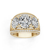 Platinum Semi Mount Ring Setting Oval Ov 10x8mm Diamond Accent Syz Jewelry