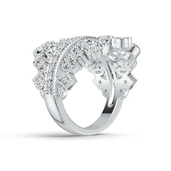 Sterling Silver Ring Crown Theme with White Topaz or Moissanite DHJ