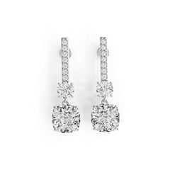 Brincos de Prata Esterlina Semi Montados Configuração Almofada CU 10X10mm