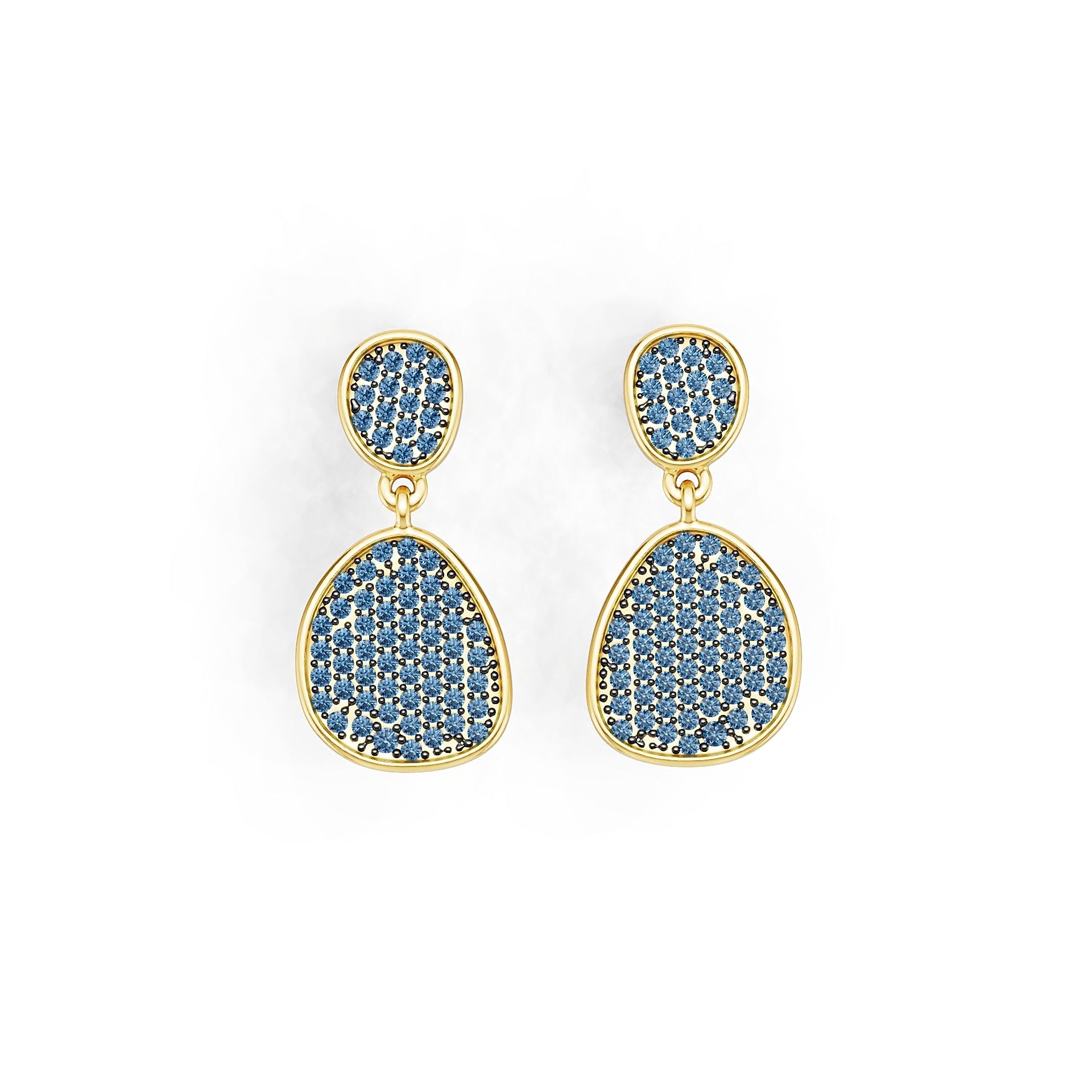 10K 14K Gold or 10K Gold Semi Mount Earrings Setting Round Rd Moissanite Accent Syzjewelry