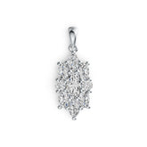 Sterling Silver Semi Mount Pendant Setting Marquise MQ 8X4mm OV 5X3mm RD 3X3mm DHJ