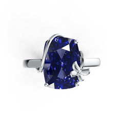 Sterling Silver Semi Mount Ring Setting Cushion CU 14X10mm Butterfly Theme DHJ