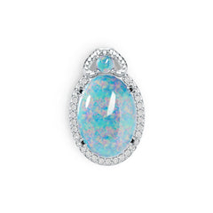 Sterling Silver Semi Mount Pendant Setting Oval OV 14X10mm DHJ
