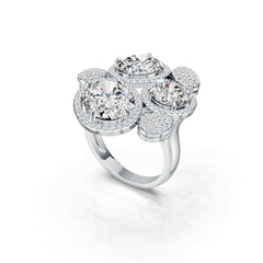 Platinum Semi Mount Ring Setting Oval OV 14X10mm OV 10X8mm RD 8mm Diamond Accent DHJ