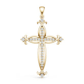 14K Gold Semi Mount Pendant Setting Round Ro 6x6mm Diamond Accent Syz Jewelry