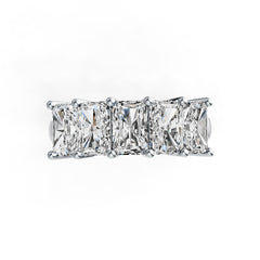 Sterling Silver Semi Mount Ring Setting Emerald OCT 6X4mm 5-Stone Ring DHJ