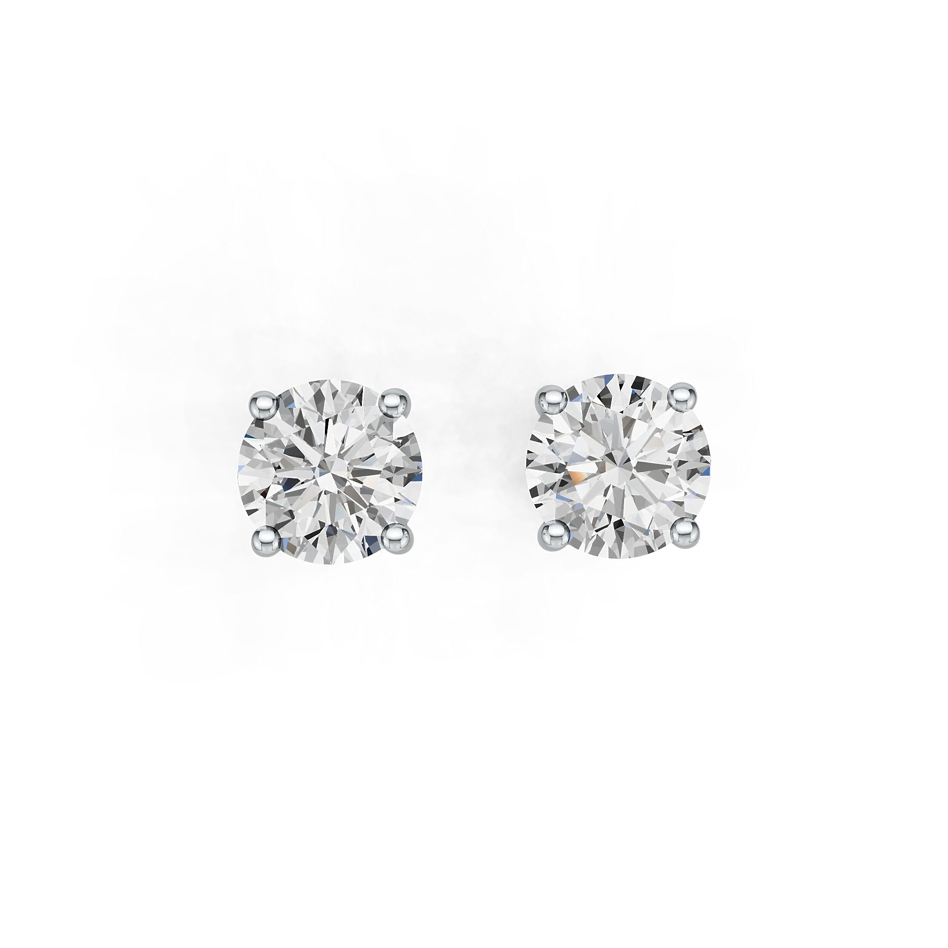 Sterling Silver Semi Mount Earrings Setting Round RD 5x5mm DHJ
