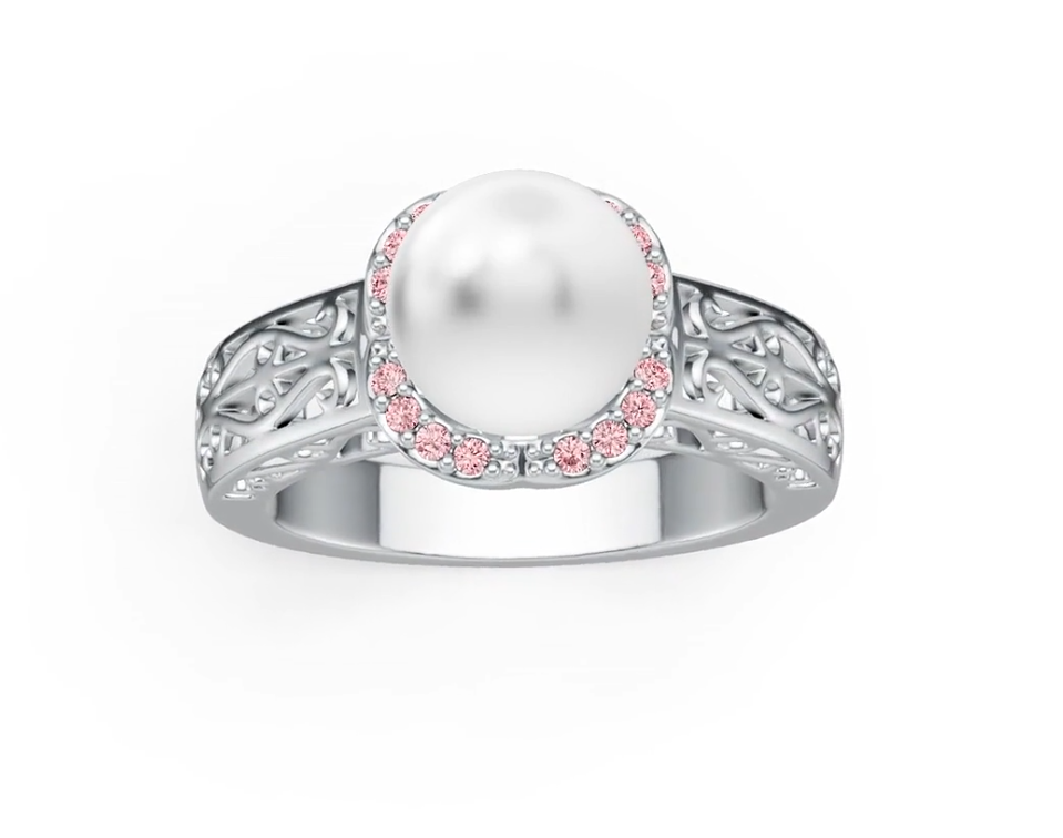 Sterling Silver Semi Mount Ring Setting Round RD 9X9MM DHJ