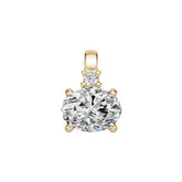 Sterling Silver Semi Mount Pendant Setting Oval OV 8X6mm White Topaz Accents Syzjewelry