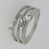 10K Gold Semi Mount Ring Setting Marquise MQ 6X3mm 3 Stone Moissanite Accent DHJ