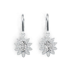 18K Gold Semi Mount Earrings Setting Oval OV 7x5mm Diamond Accent DHJ