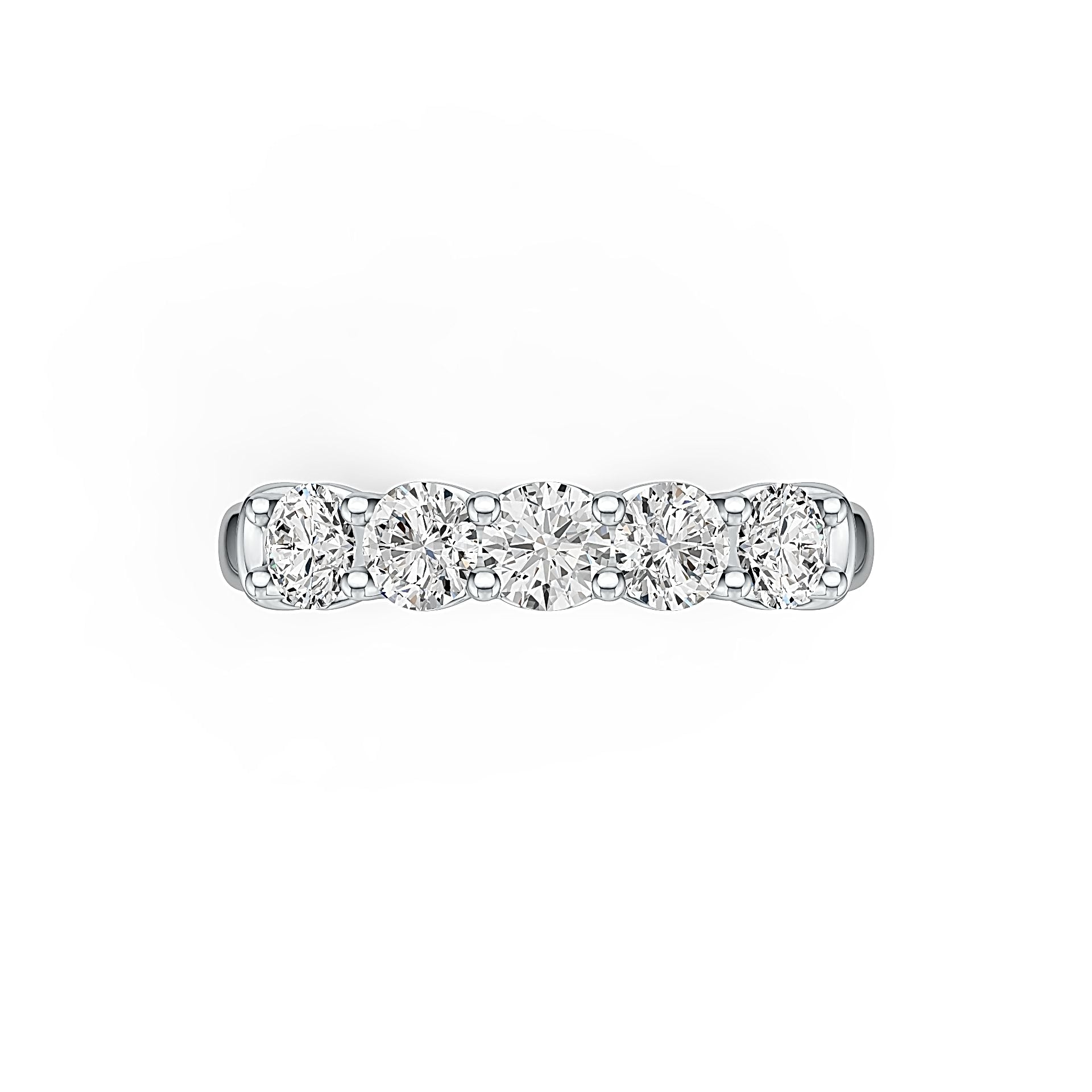 Sterling Silver Semi Mount Ring Setting Round RD 4x4mm 5 Stone Ring DHJ