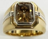 Men's Platinum Semi Mount Ring Setting Emerald OCT 10X8mm Full Bezel Set DHJ