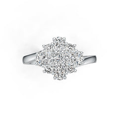 Sterling Silver Semi Mount Ring Setting Oval OV 4X3mm Bypass Cluster Ring