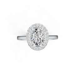 Sterling Silver Semi Mount Ring Setting Oval OV 8X6mm Halo DHJ