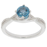 10K Gold Semi Mount Ring Setting Round RD 6X6mm Cross Shank White Top Moissanite Accent Syzjewelry