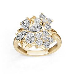 18K Gold Semi Mount Ring Setting Pear Pe 6x4mm Diamond Accent Syz Jewelry