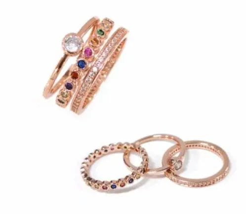 18K Gold Semi Mount Ring Setting Round RD 3.5mm Stackable Rings with White Topaz Diamond Accent DHJ