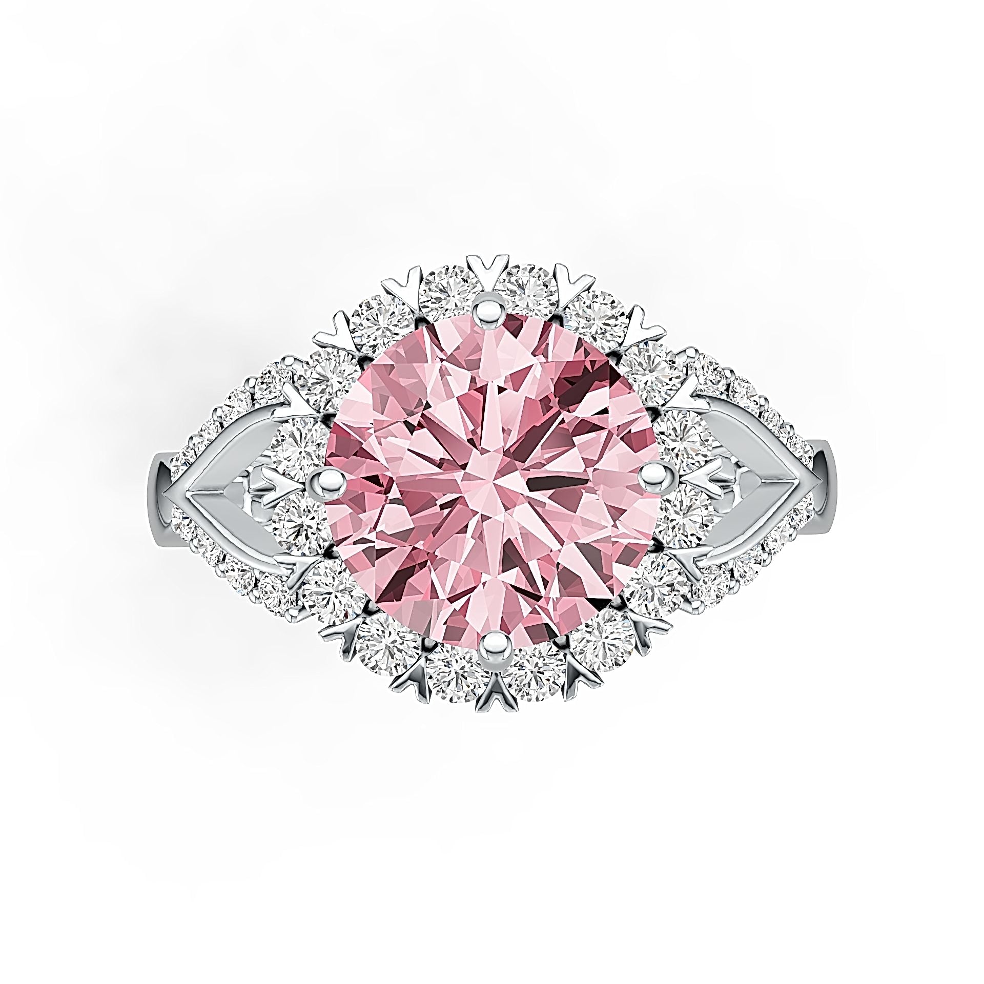 Sterling Silver Semi Mount Ring Setting Round RD 10x10mm Halo Split Shank Syzjewelry