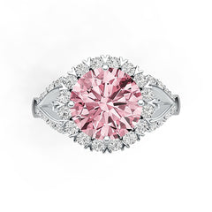 Sterling Silver Semi Mount Ring Setting Round RD 10x10mm Halo Split Shank Syzjewelry