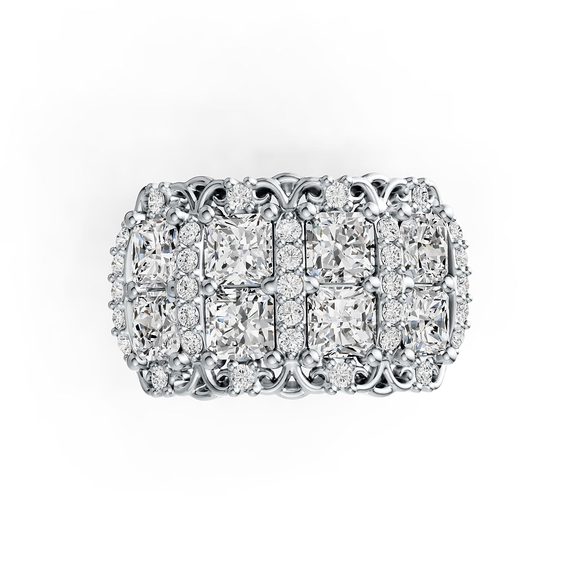 Sterling Silver Semi Mount Ring Setting Emerald OCT 4X4mm DHJ