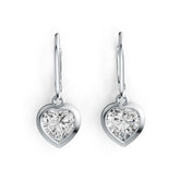 Sterling Silver Semi Mount Earrings Setting Heart HT 7X7mm Bezel DHJ
